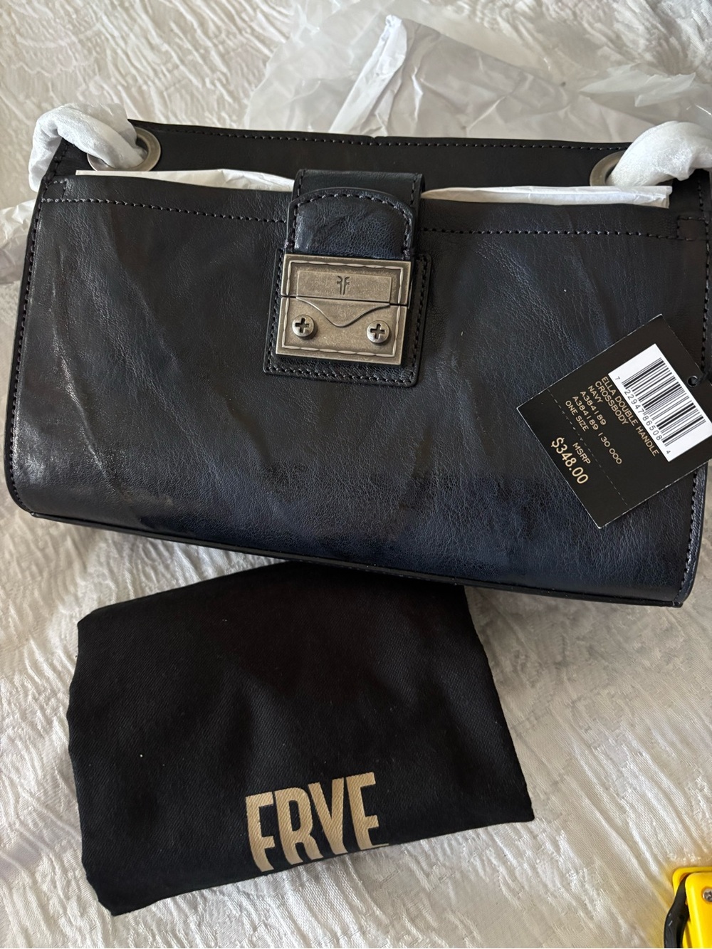 Frye Metallic Leather Ella Double Handle Crossbody